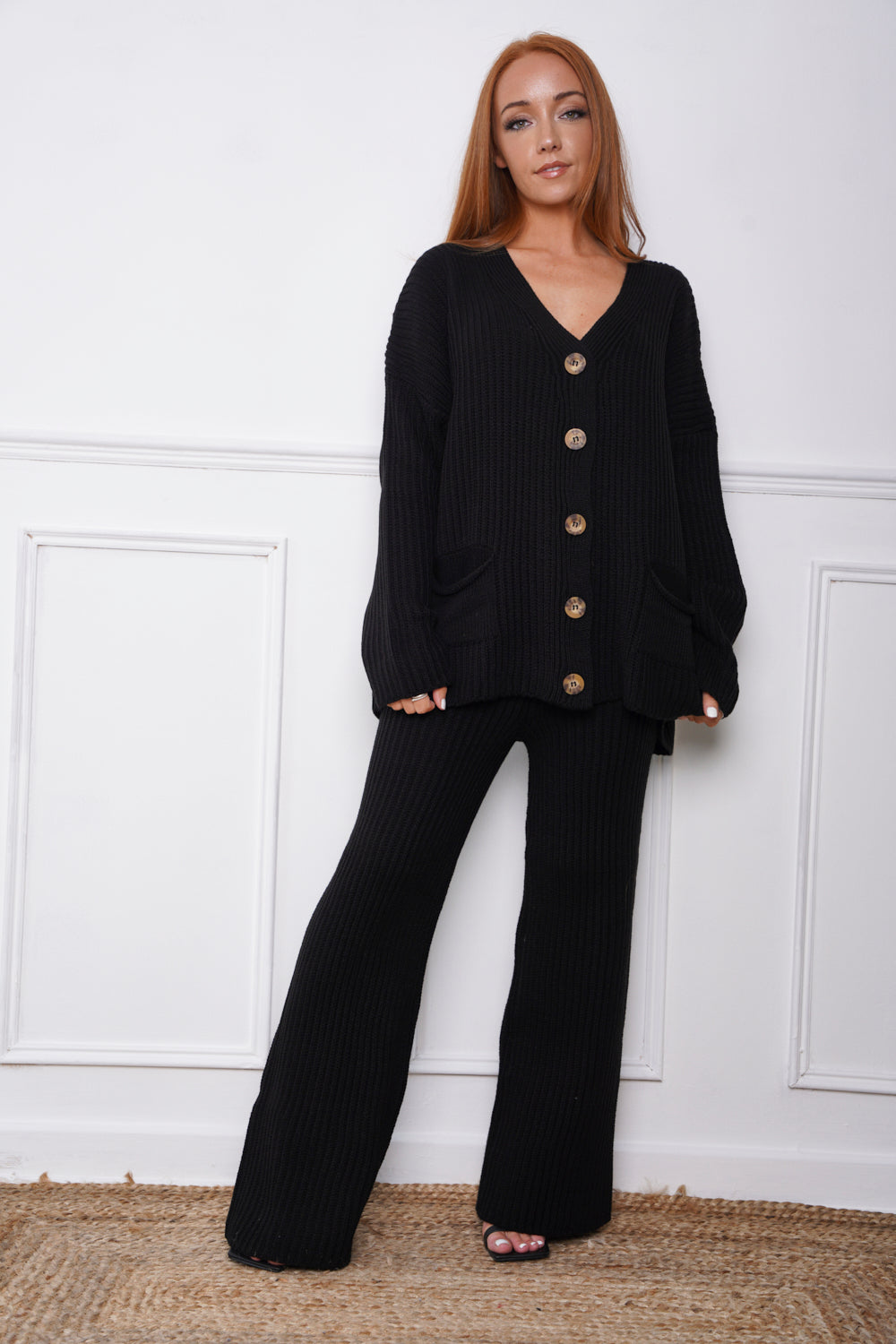 Blyth Cardigan & Trouser Co Ord Black