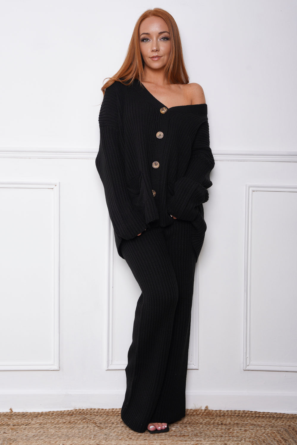 Blyth Cardigan & Trouser Co Ord Black