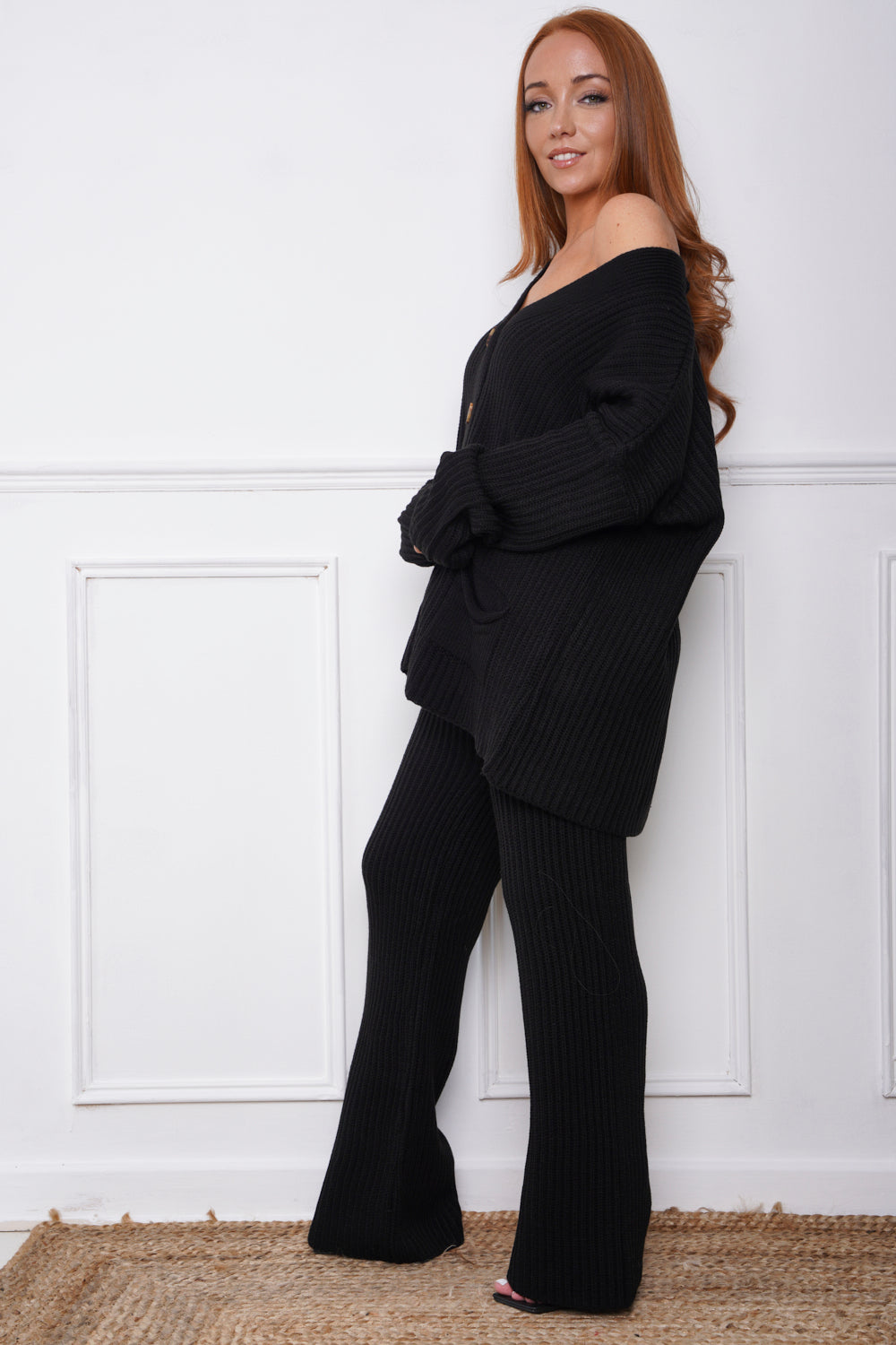 Blyth Cardigan & Trouser Co Ord Black
