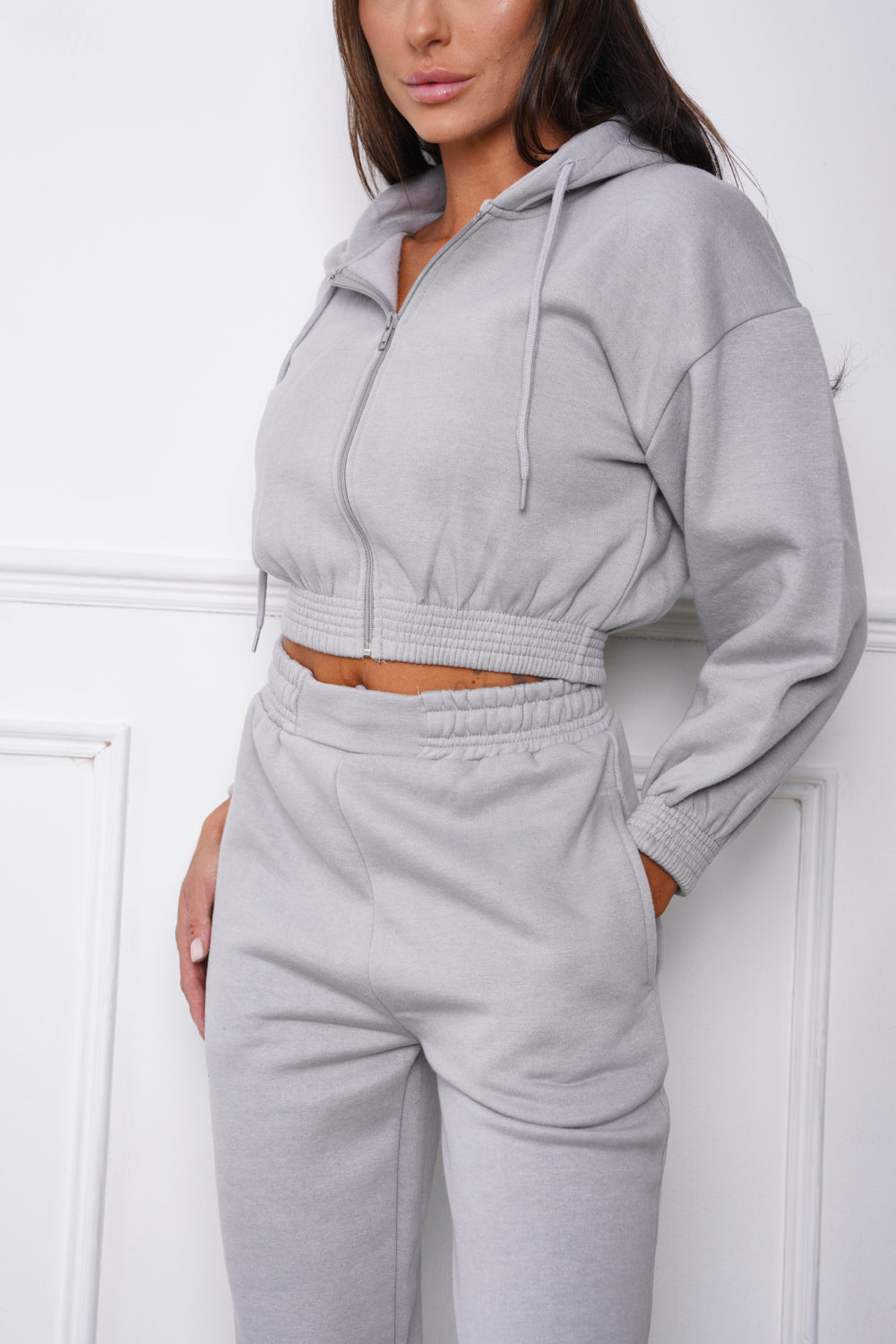 Jayde Hooded Zip Up Jogsuit Grey