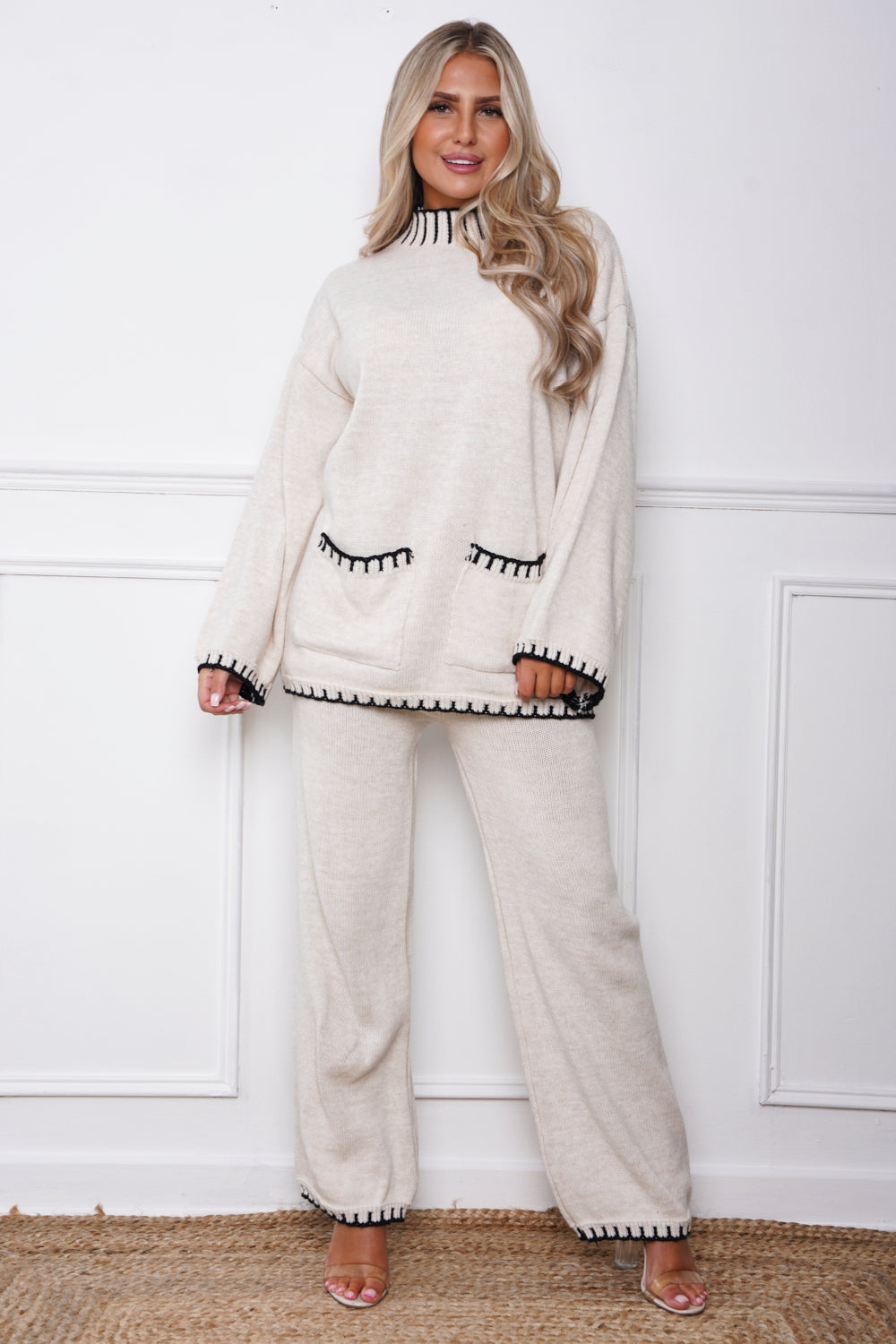 Ember Knitted Jumper & Trouser Set Cream