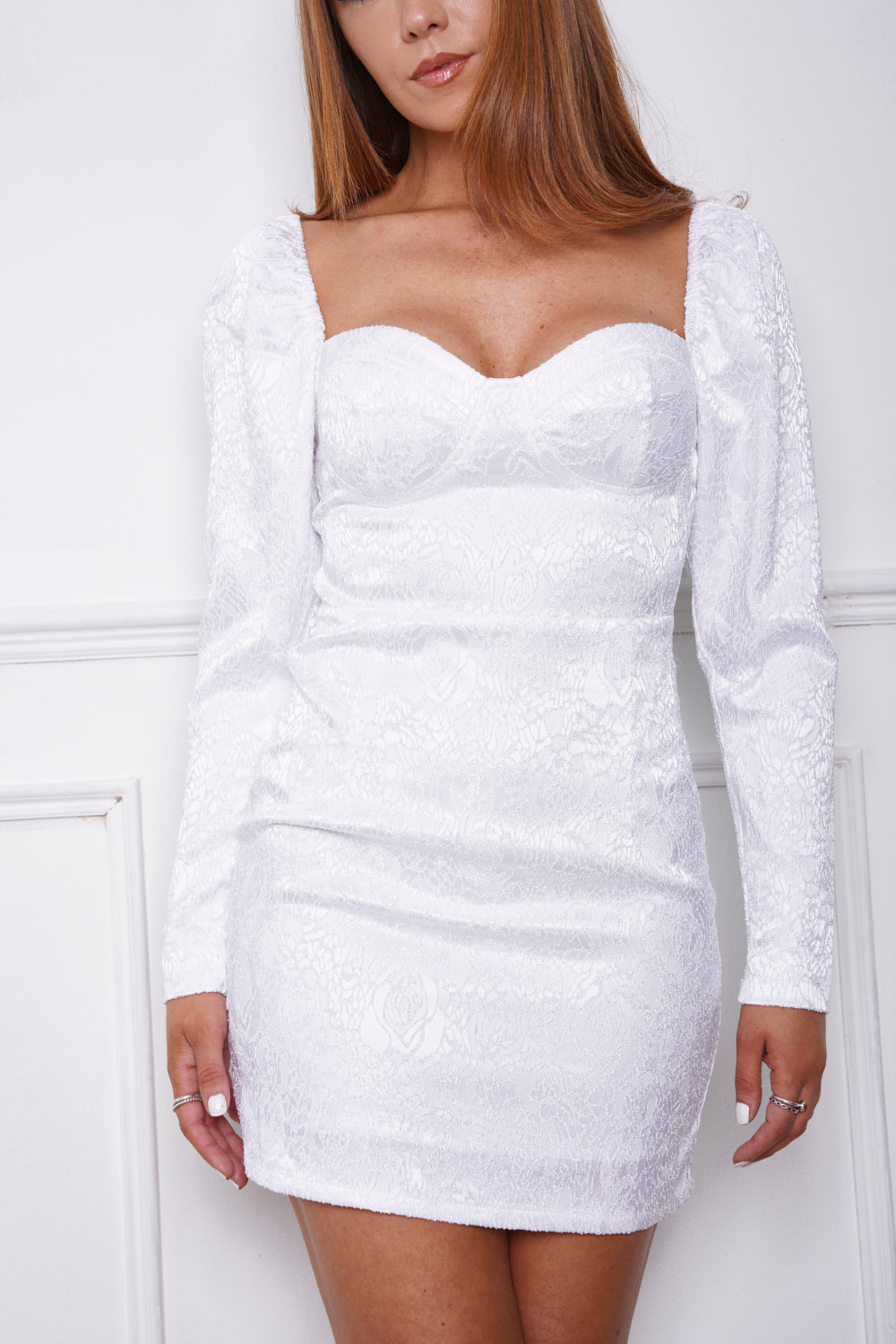 Verity Embroidered Long Sleeve Mini Dress