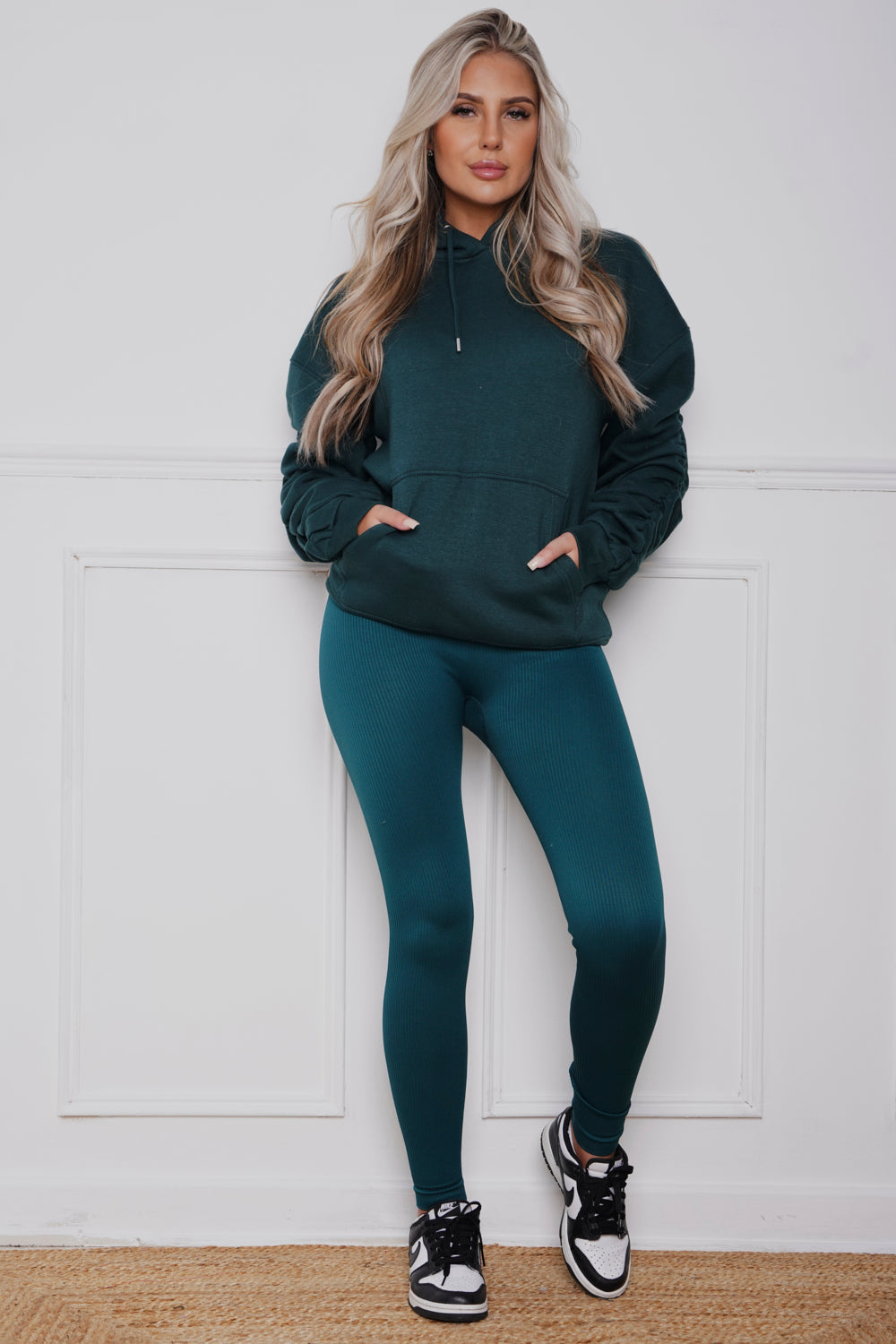 Oversized Ruched hoody & Legging Set Jade