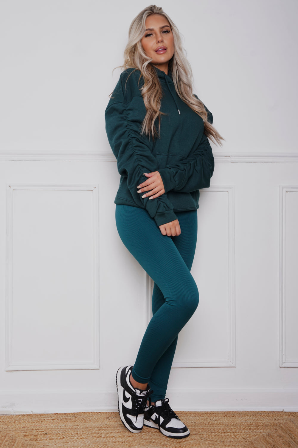 Oversized Ruched hoody & Legging Set Jade