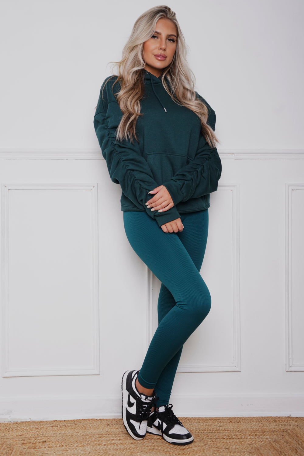 Oversized Ruched hoody & Legging Set Jade