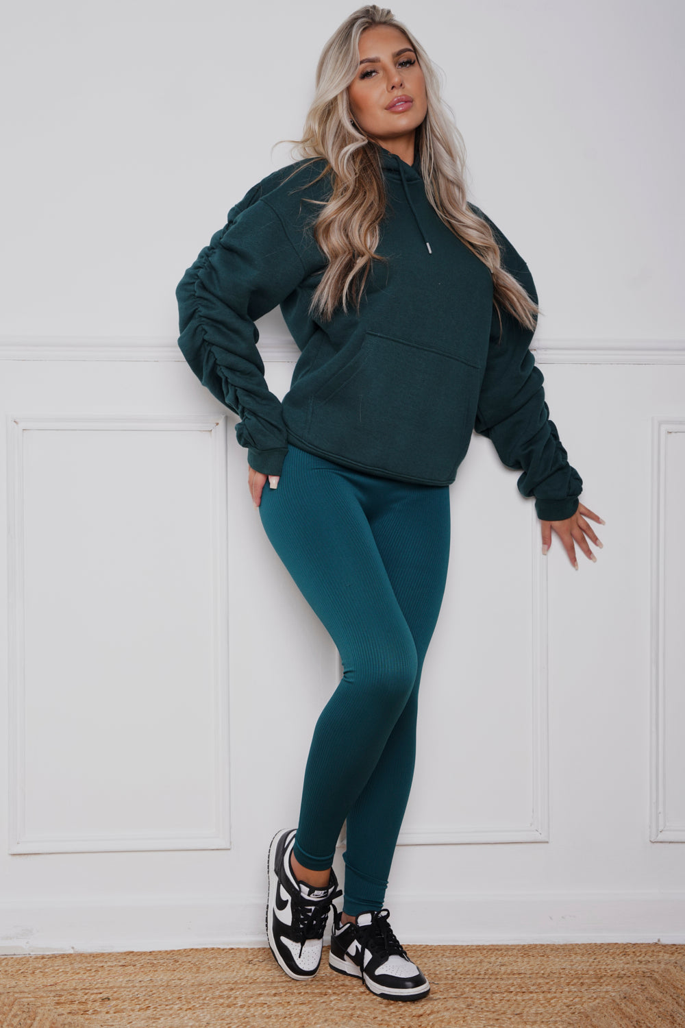 Oversized Ruched hoody & Legging Set Jade