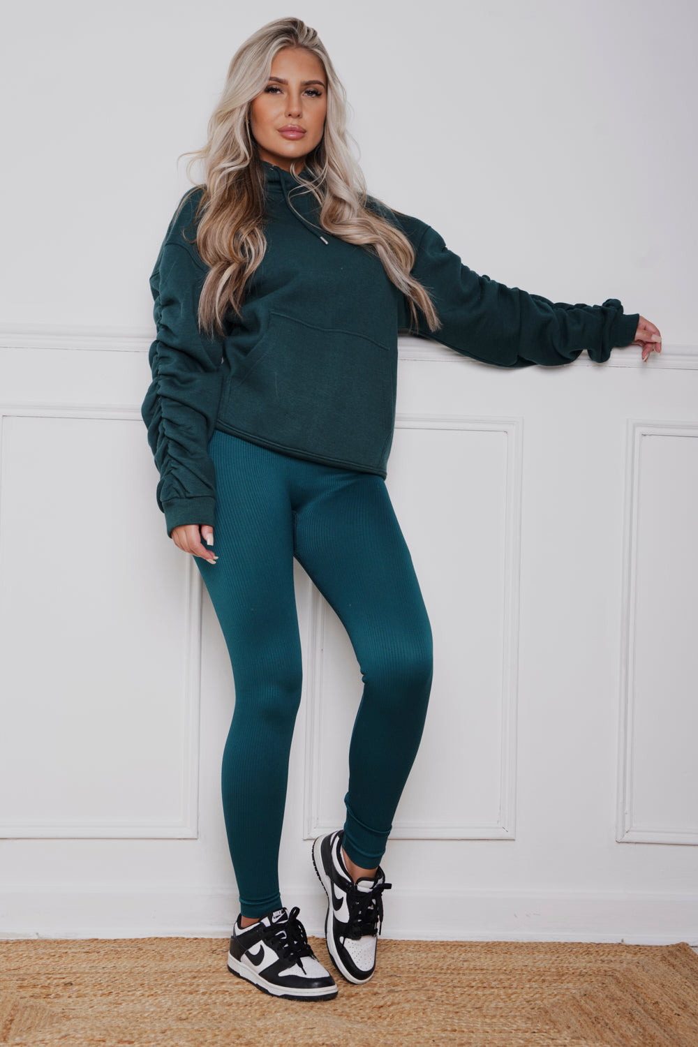 Oversized Ruched hoody & Legging Set Jade