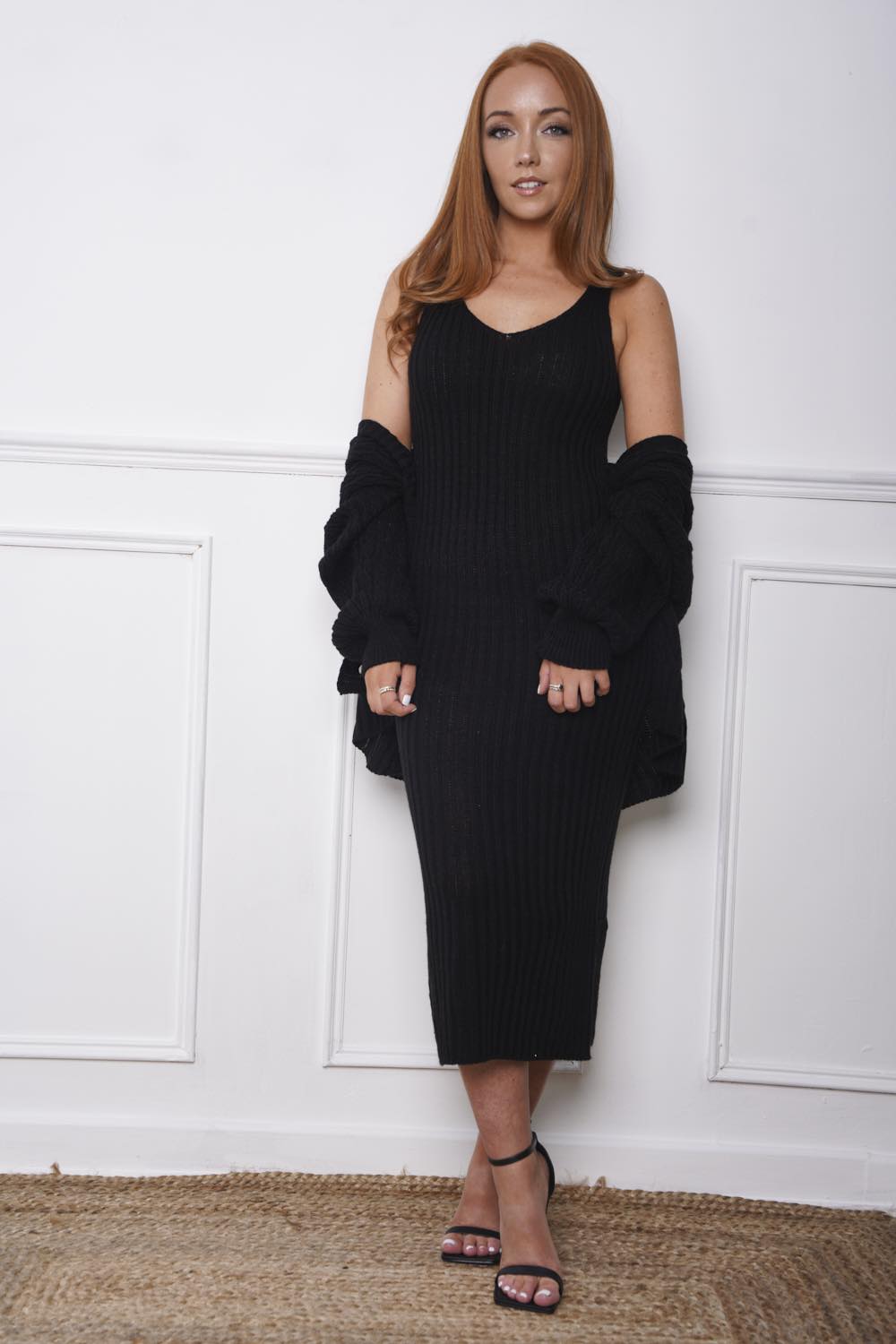 Luella Cardigan & Dress Co Ord Black