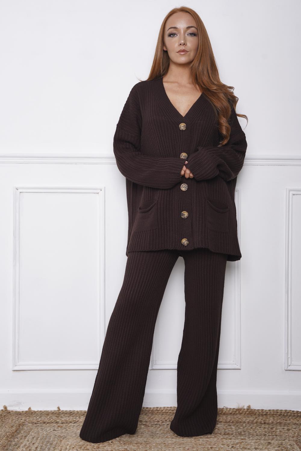 Blyth Cardigan & Trouser Co Ord Brown