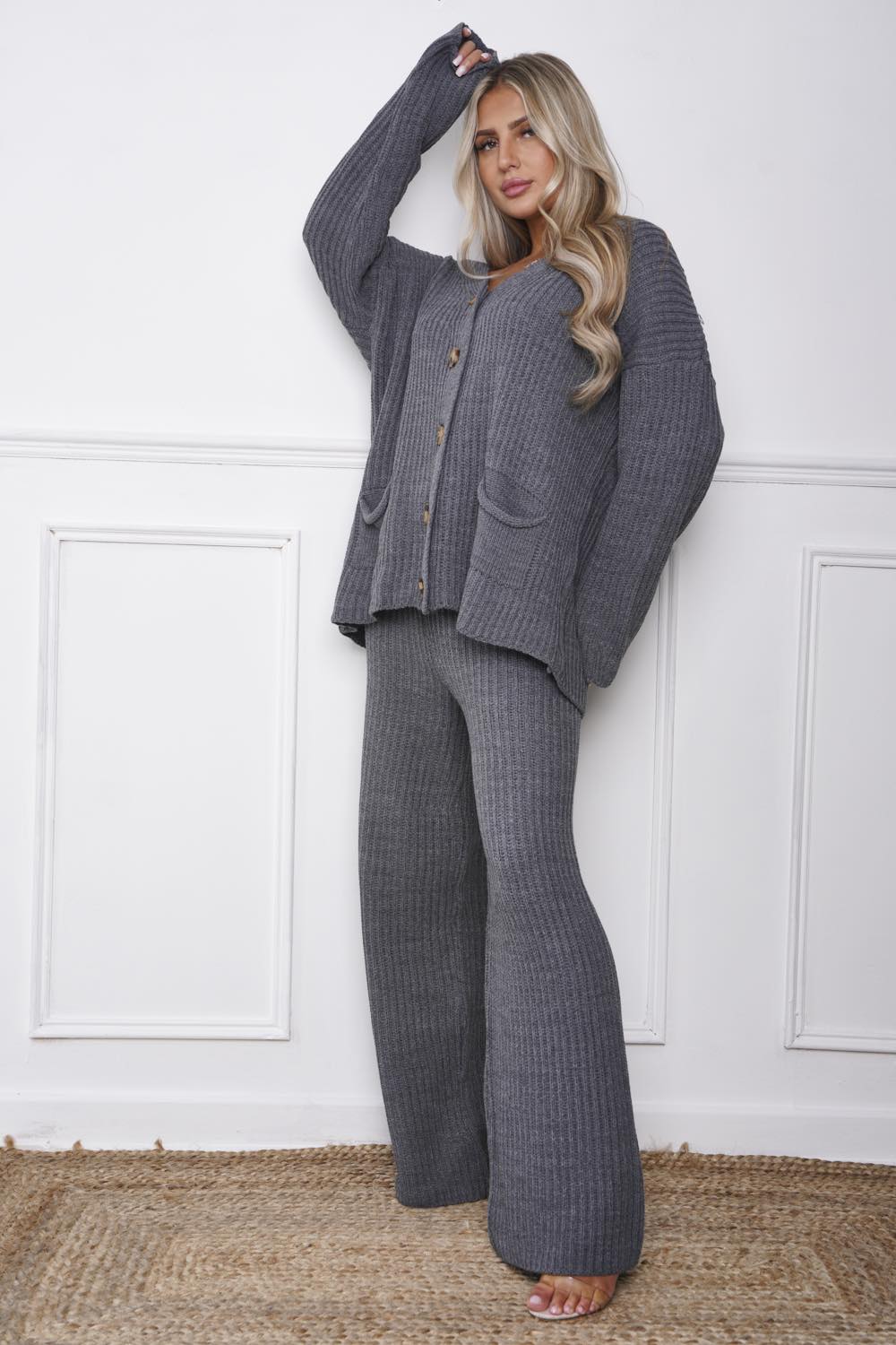 Blyth Cardigan & Trouser Co Ord Charcoal