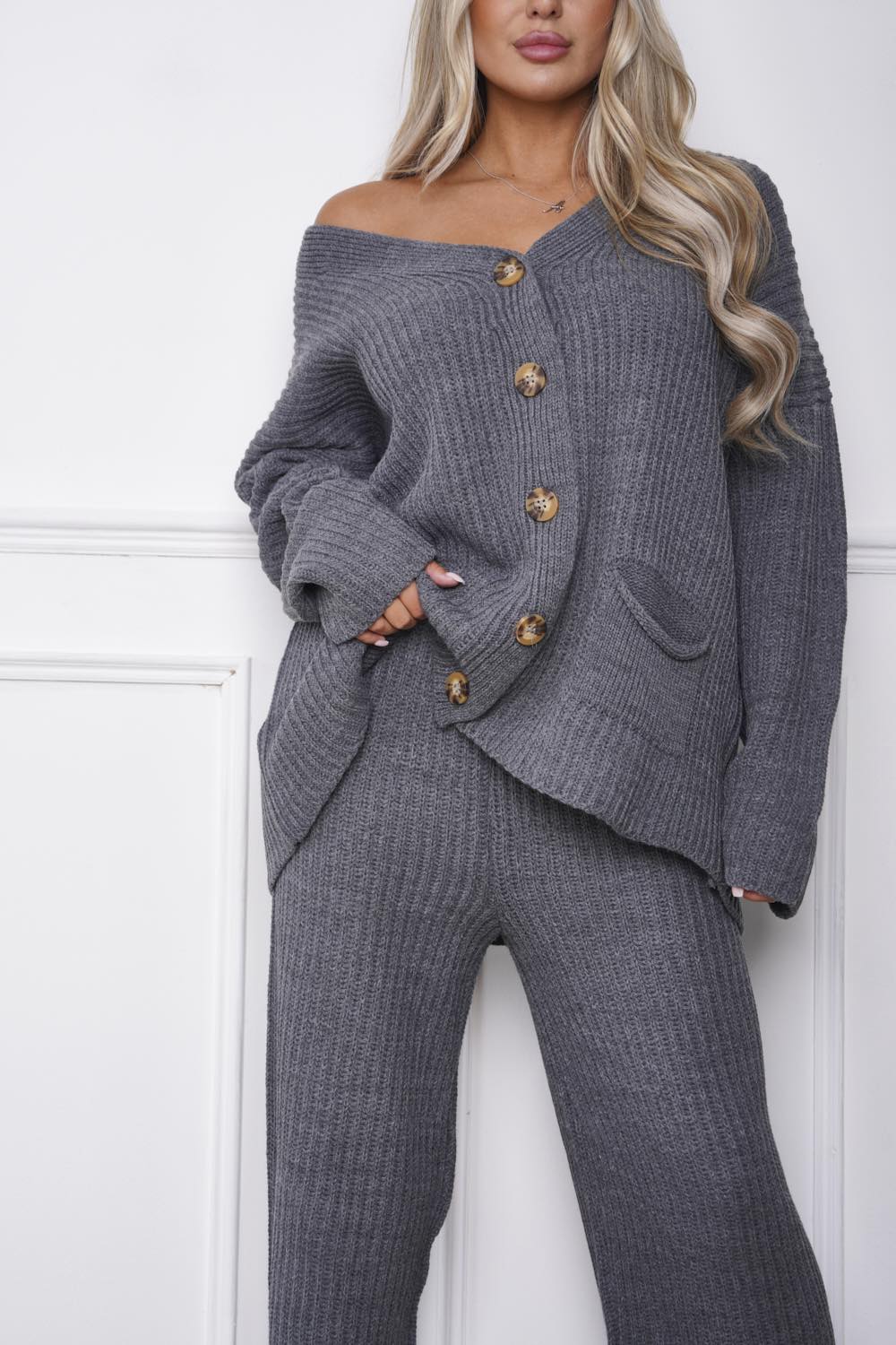Blyth Cardigan & Trouser Co Ord Charcoal