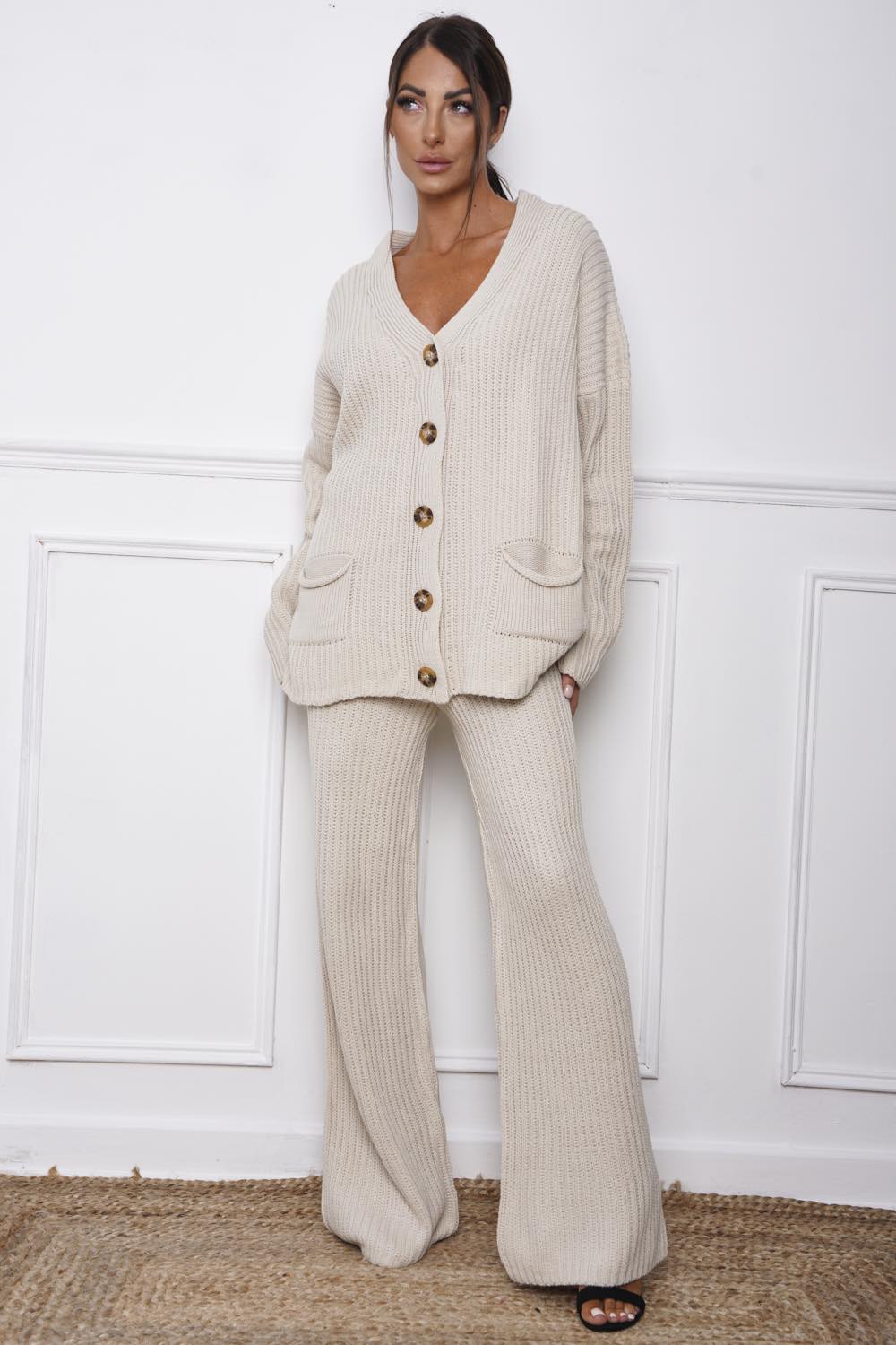 Blyth Cardigan & Trouser Co Ord Cream