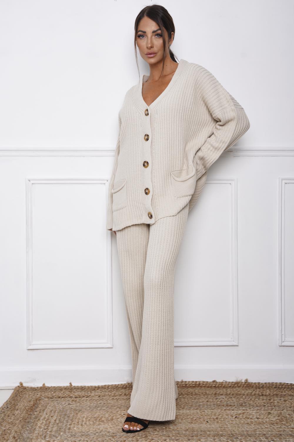 Blyth Cardigan & Trouser Co Ord Cream