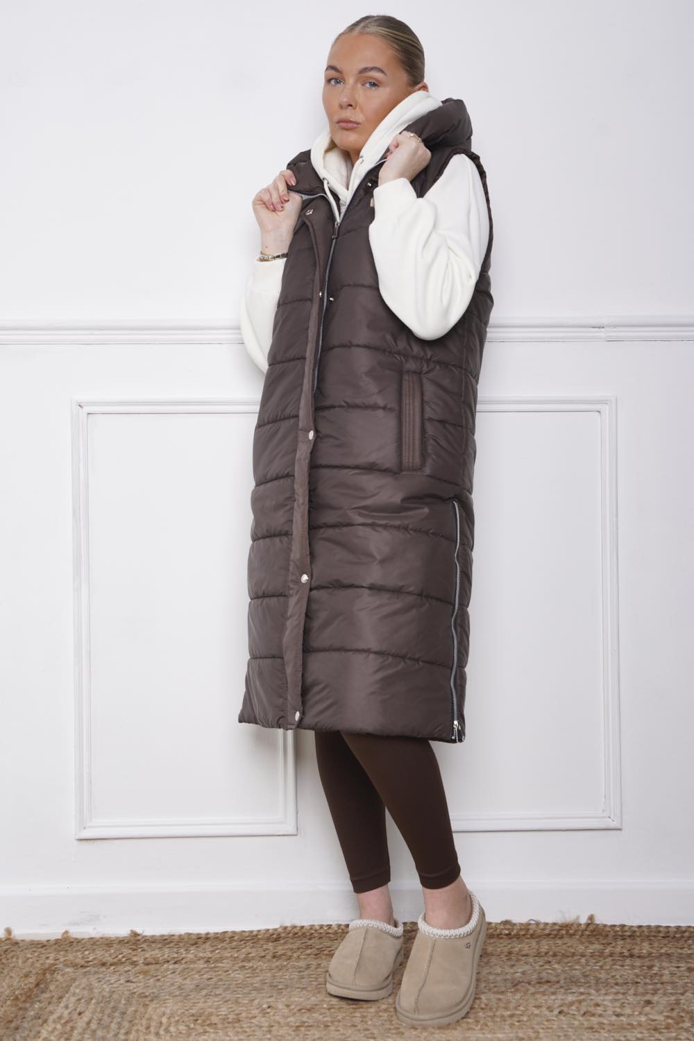 Longline Gillet Brown