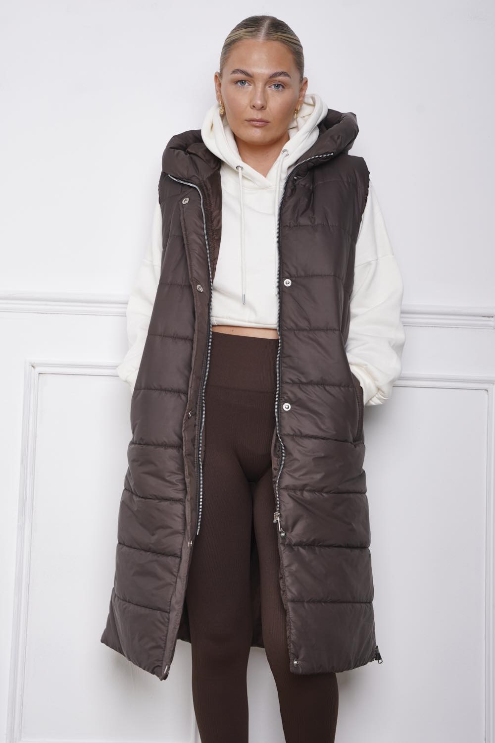 Longline Gillet Brown