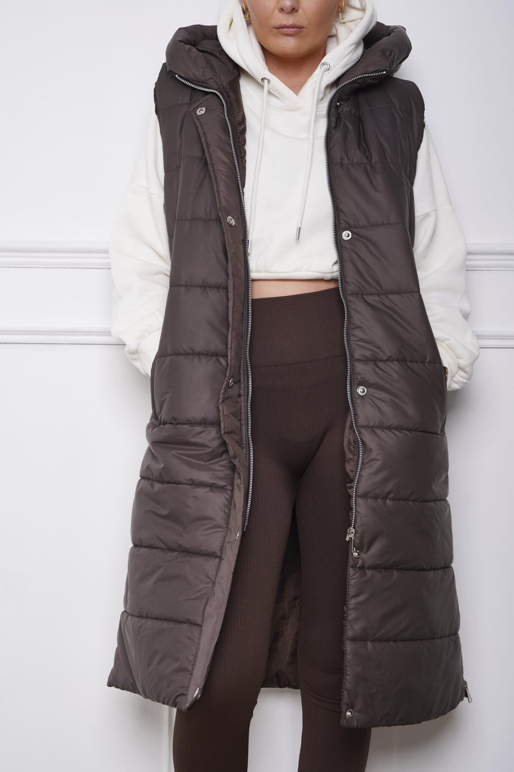Longline Gillet Brown