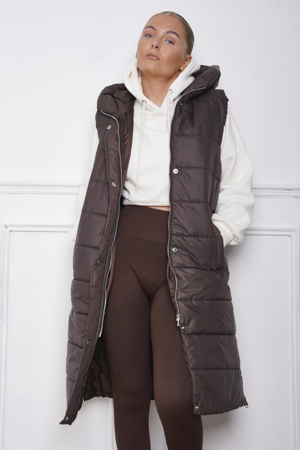 Longline Gillet Brown