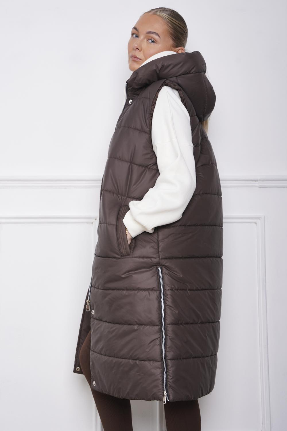 Longline Gillet Brown