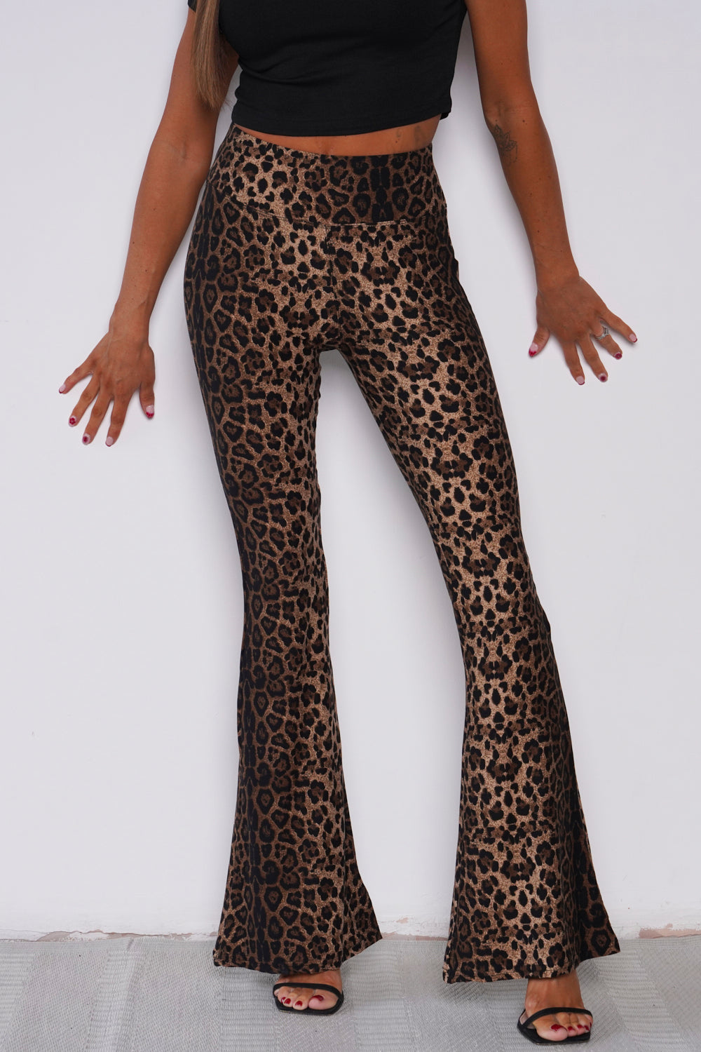 Leopard Print Flare Trouser