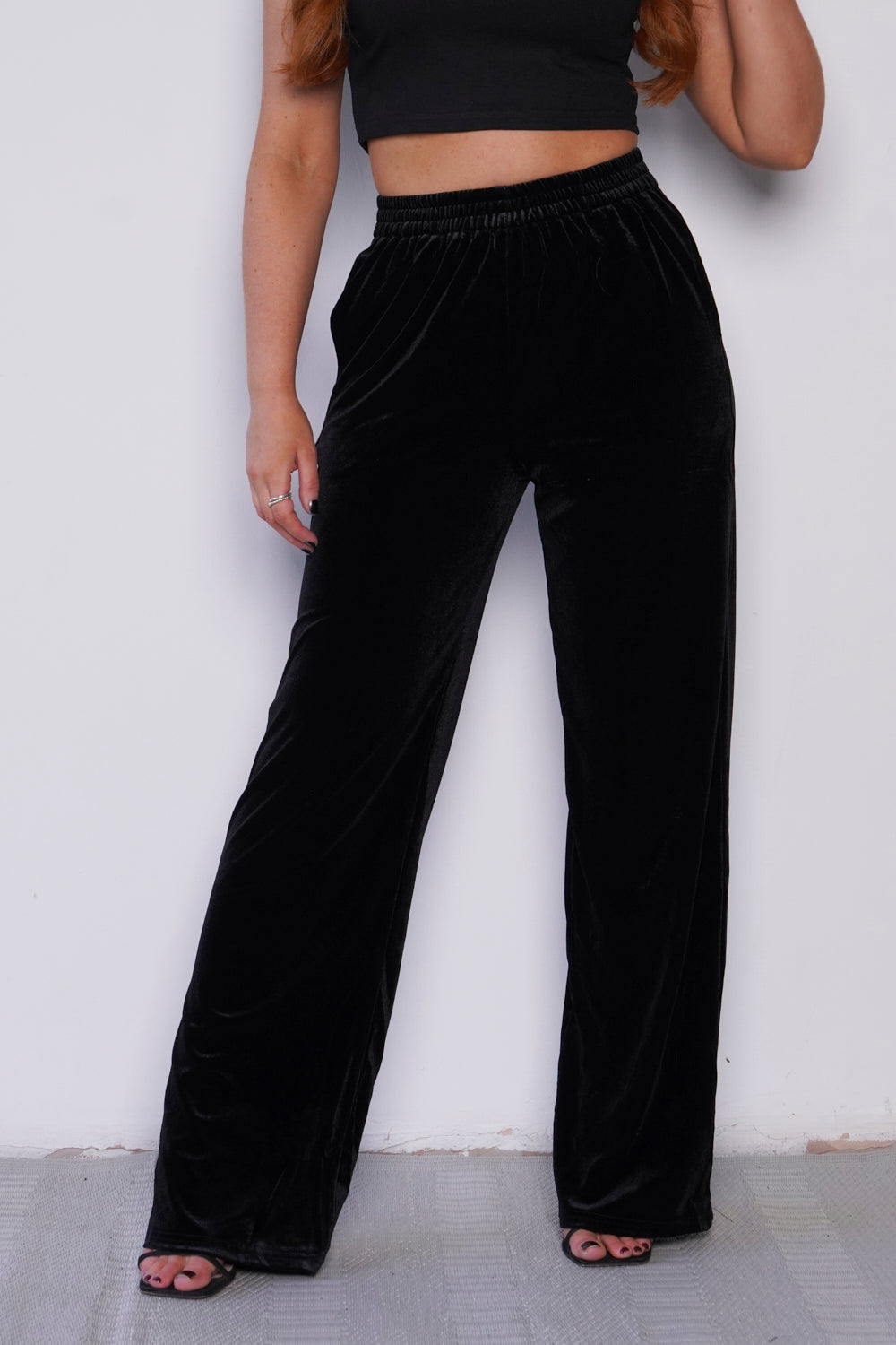 Cassey Wide Leg Velour Joggers
