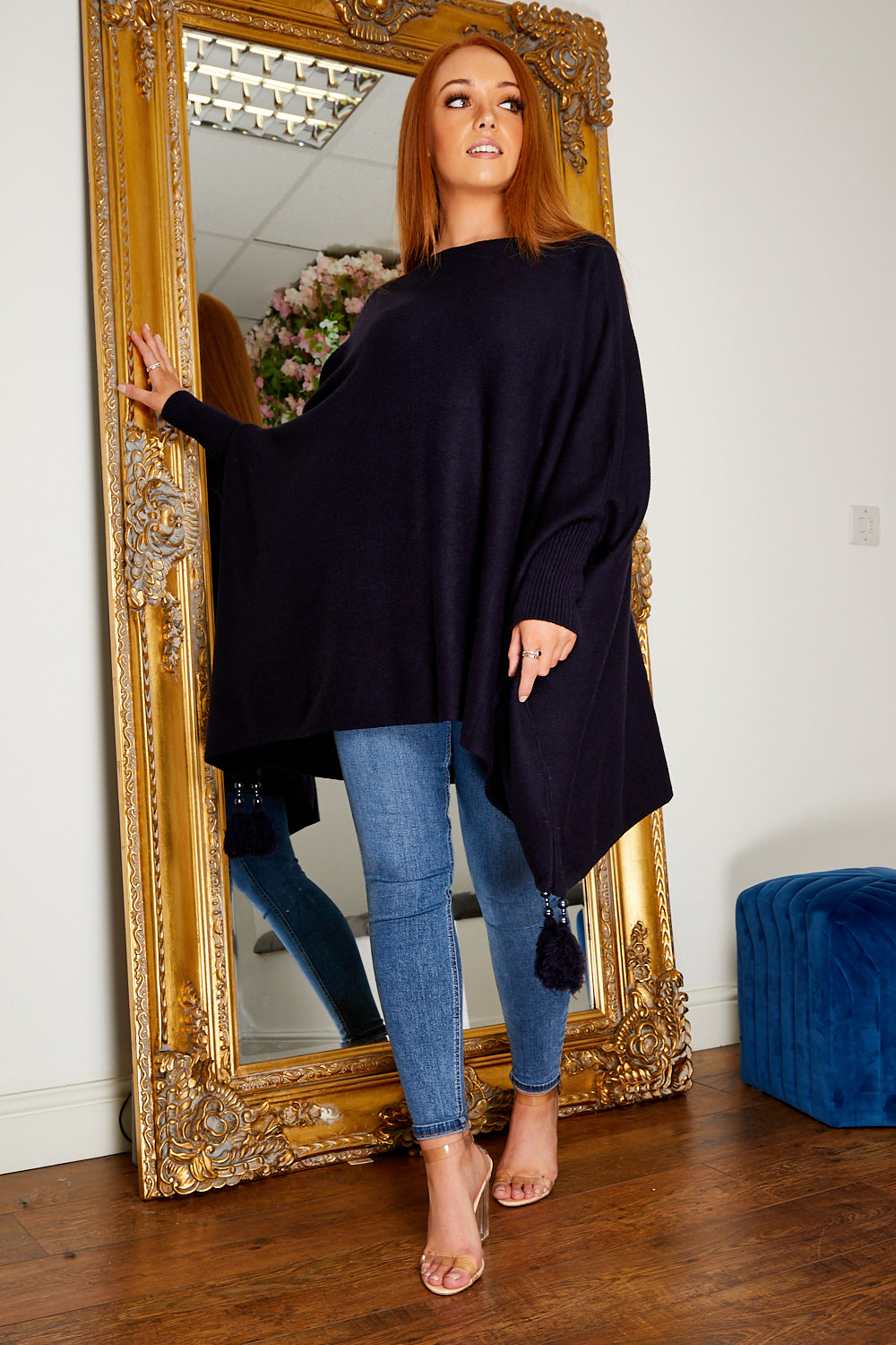 Pomi Round Neck Luxury Jumper Navy