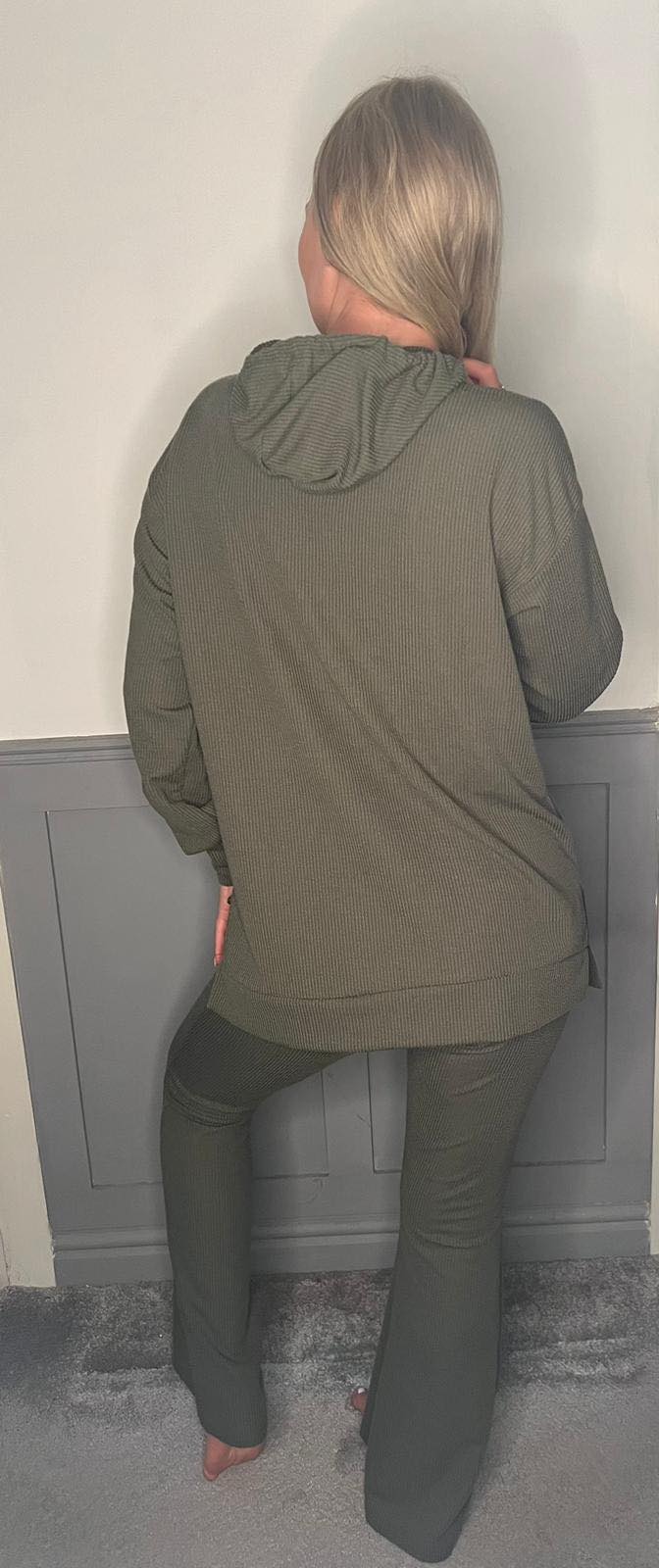 Frankie Flared Trouser Jog Suit Khaki