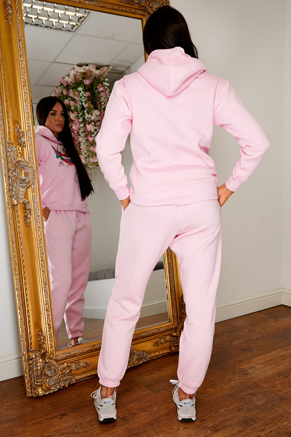 Miss Attire Hooded Jog Suit Pink