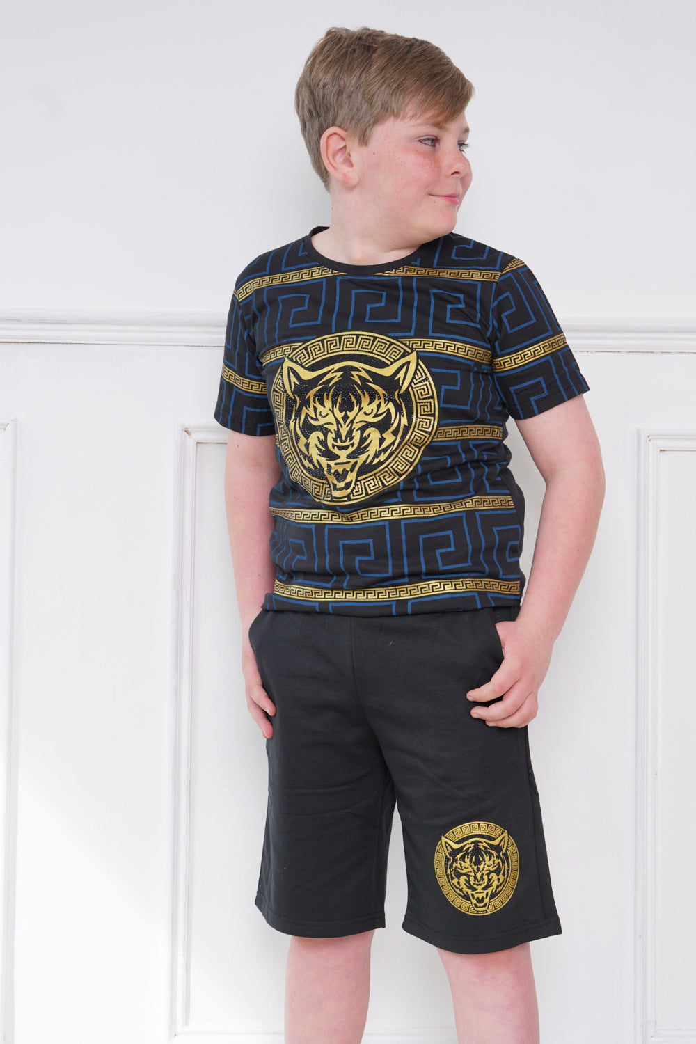 Mini Attire Boys Tiger Set Black