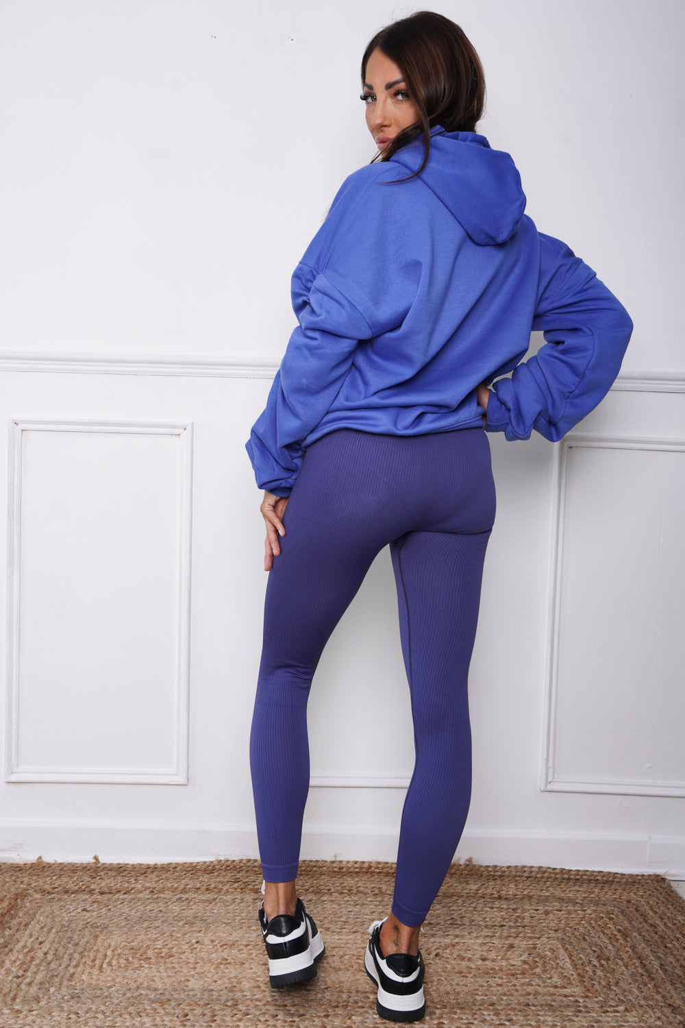 Oversized Ruched Hoody Blue