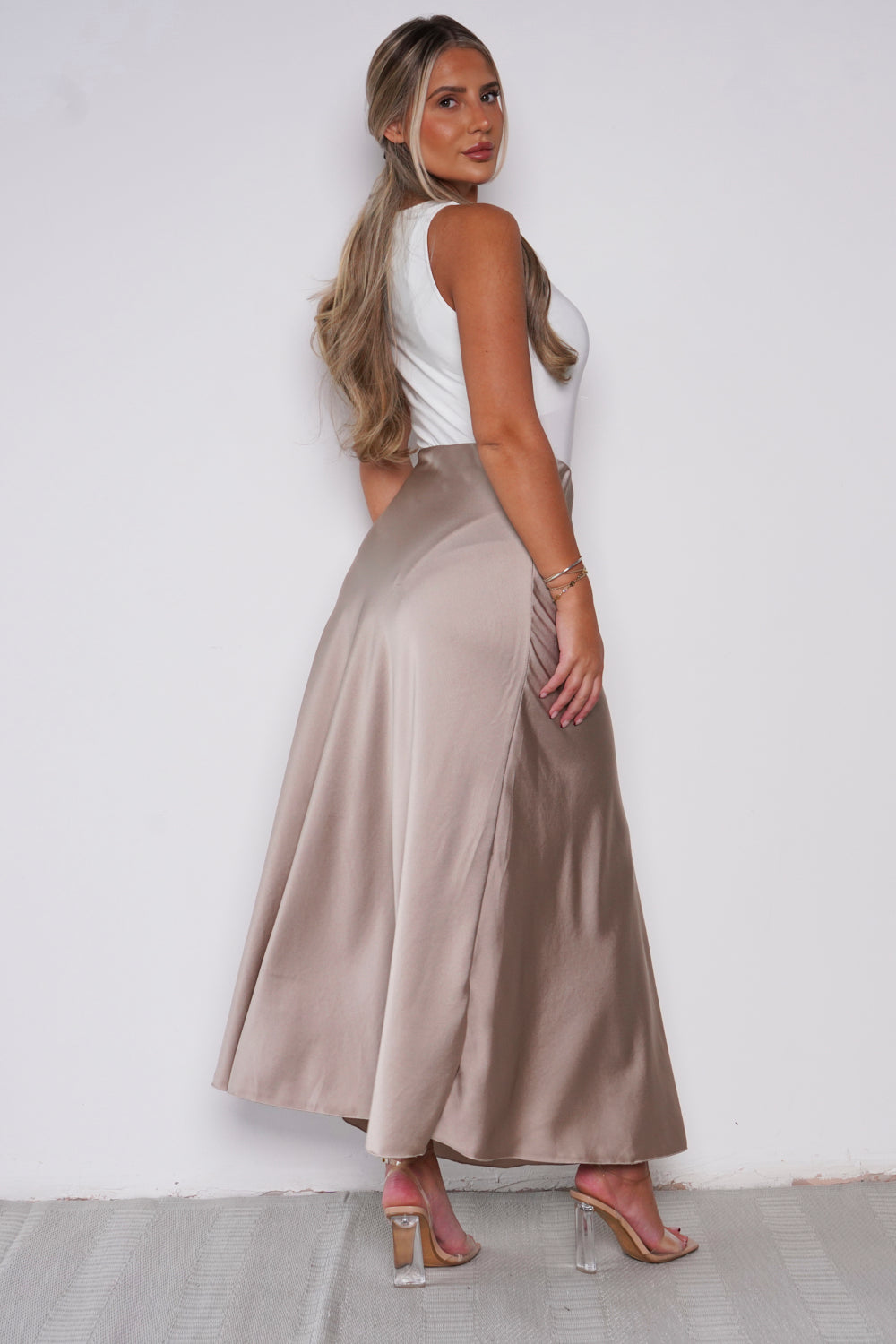 Vivienne Slinky Maxi Skirt Champagne