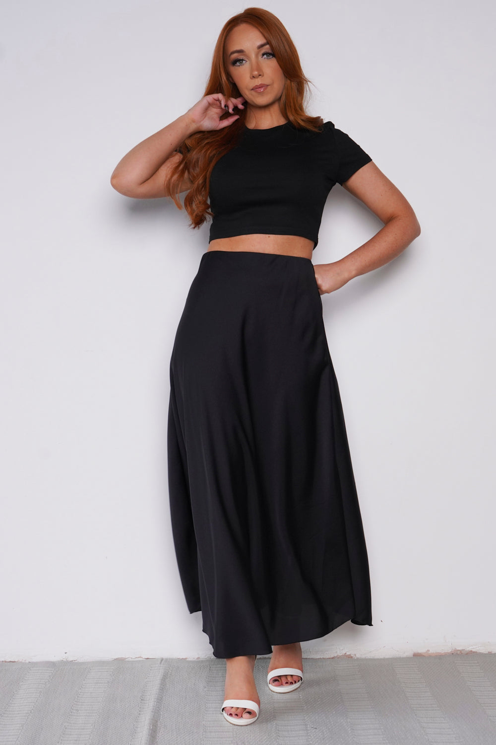 Vivienne Slinky Maxi Skirt Black