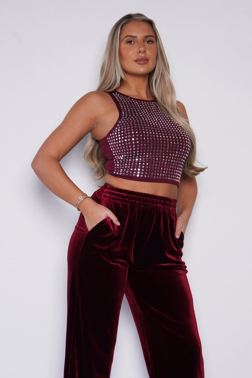 Jazz Cropped Top Wine