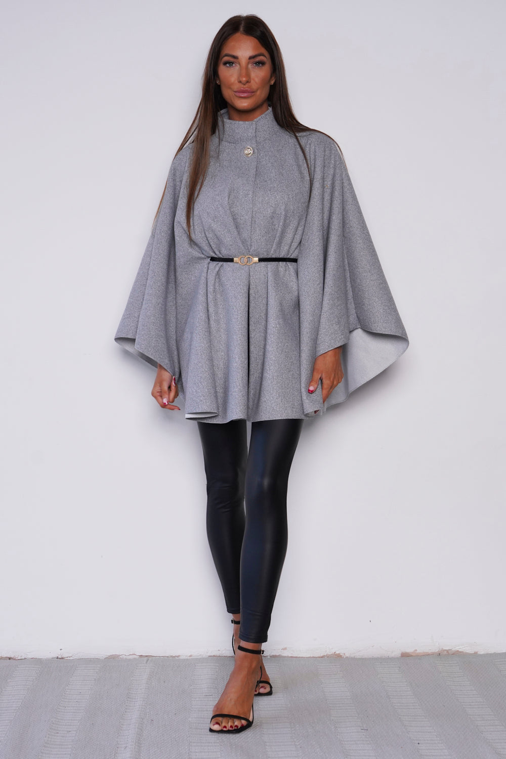 Cadina Belted Cape Grey